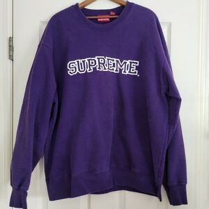 Supreme Shattered Logo Crew Neck Men's Purple Sweatshirt XL